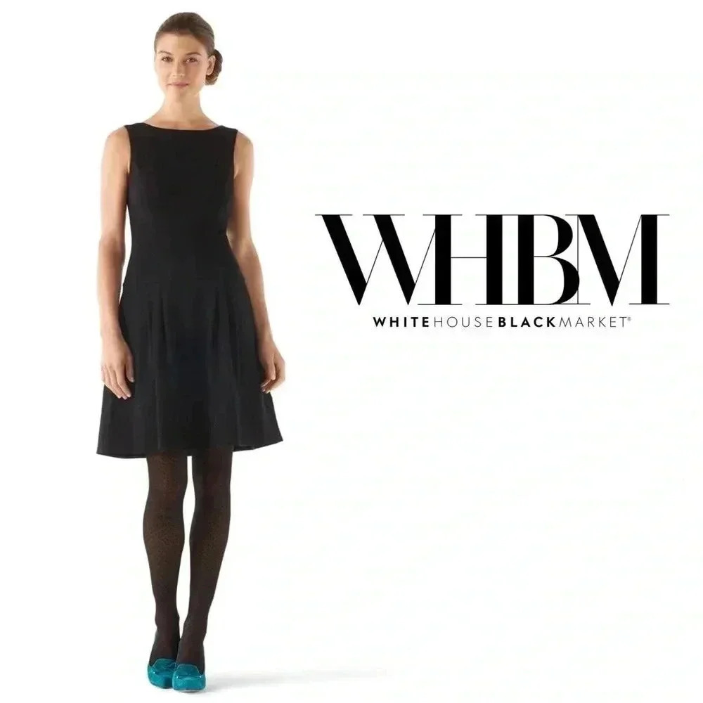 White House black market Whbm ponte knit drop waist sleeveless dress 10